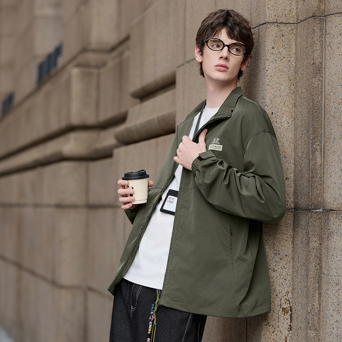 唐狮秋季新款夹克外套男立领休闲