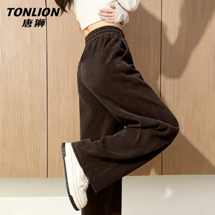 唐狮加绒阔腿裤女2026新款冬季女款加厚宽松直筒休闲百搭运动裤VB