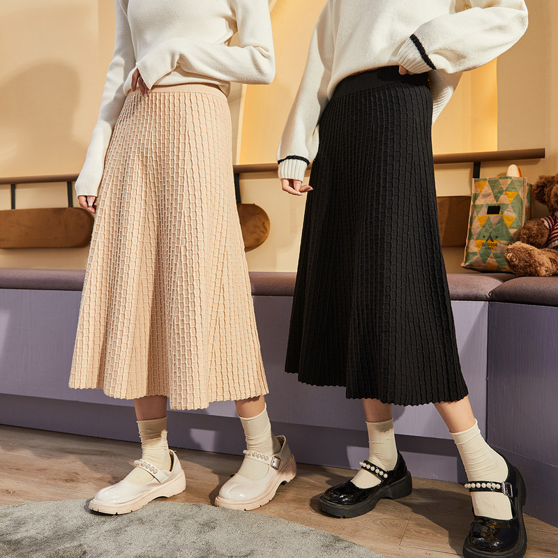 唐狮半身裙女装春季高腰a字裙中