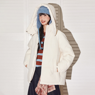 唐狮立领棉服女款冬季连帽保暖防风外套百搭好看棉袄时尚女生衣VB