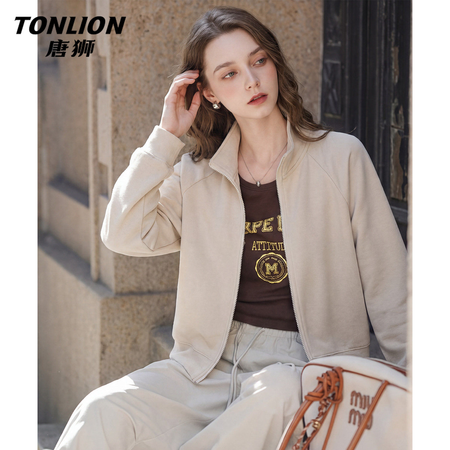 唐狮官方开衫外套女2026新款春季短款立领拉链卫衣宽松运动上衣VC,女装/女士精品,卫衣/绒衫,淘宝优惠券,粉丝福利购,淘宝优惠卷