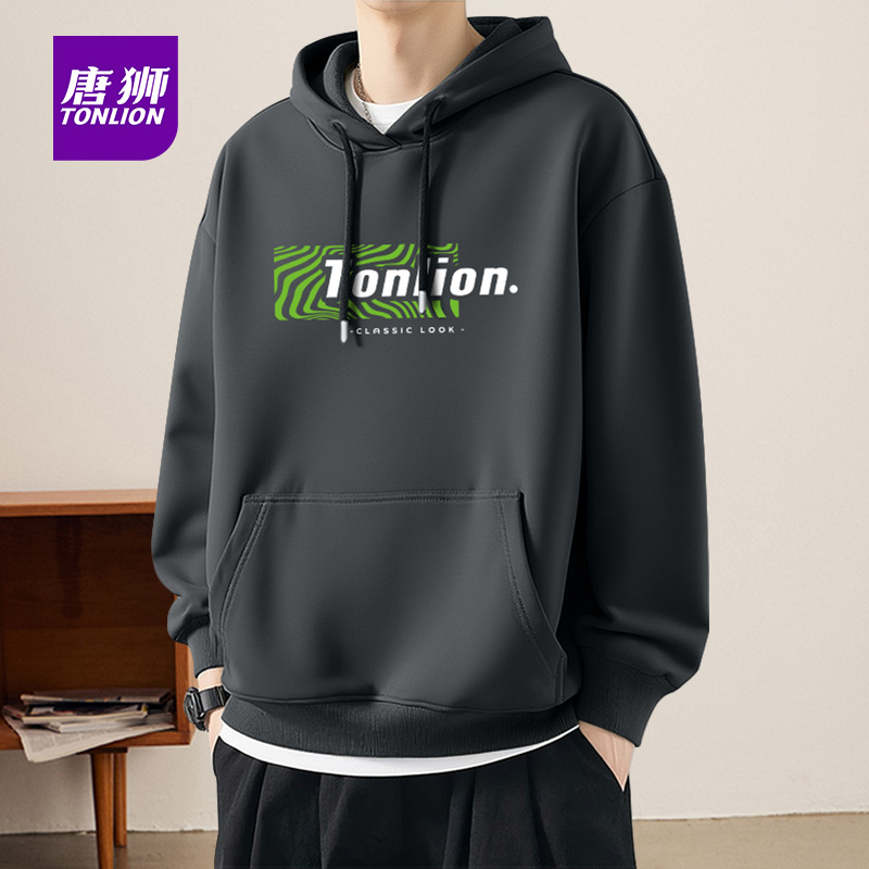 唐狮官方重磅奥利绒卫衣男款秋冬