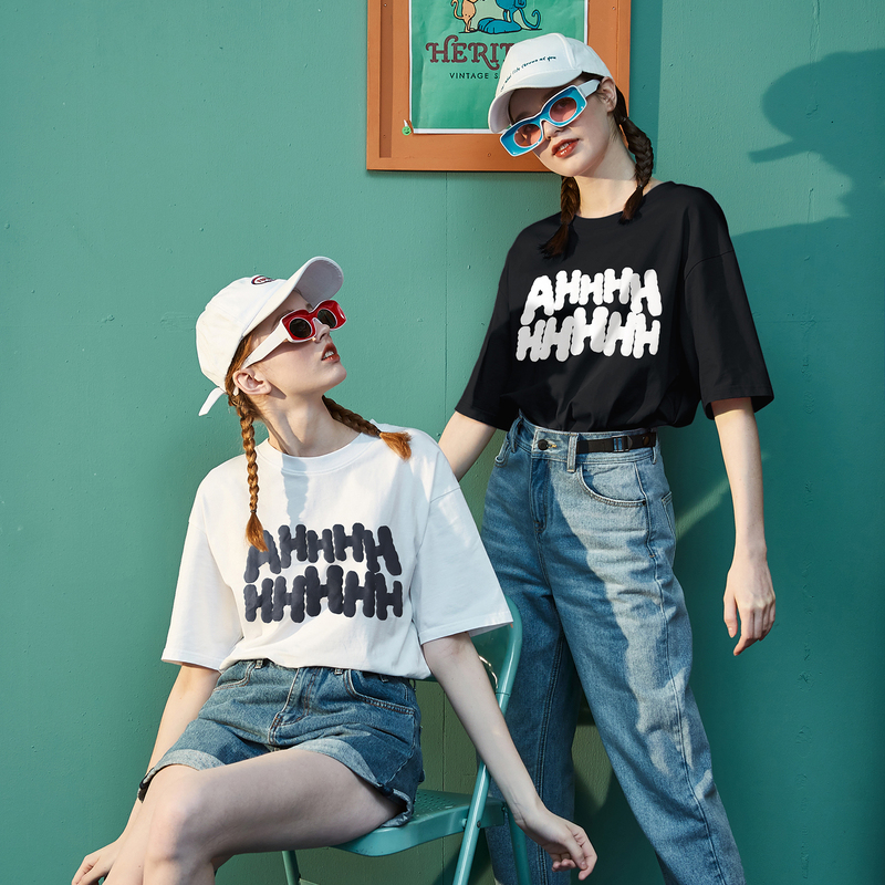 唐狮夏装短袖t恤女宽松ins半