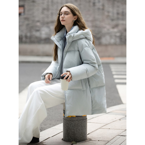 唐狮秋冬羽绒服女连帽韩风时尚百