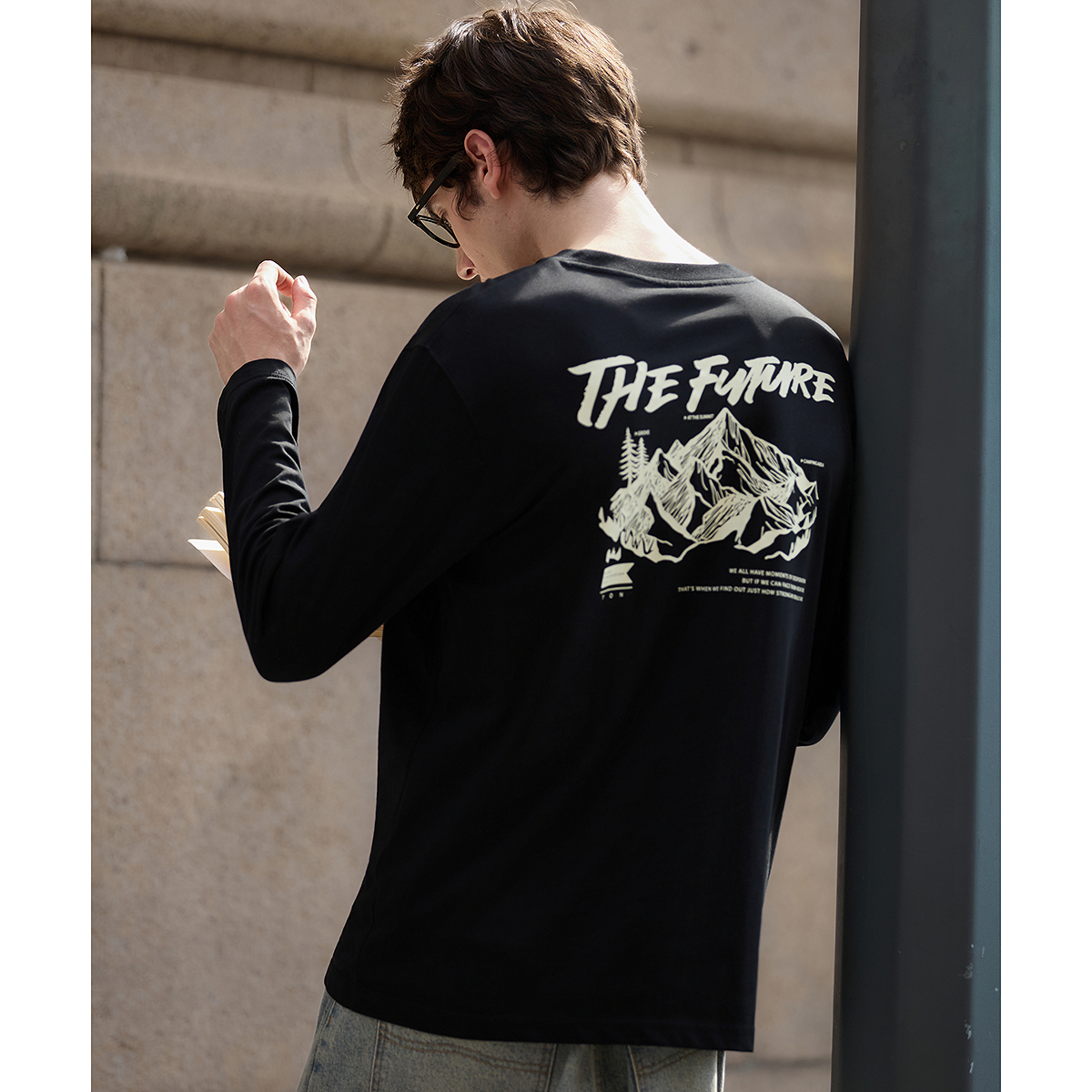 唐狮秋季新款长袖T恤男宽松休闲