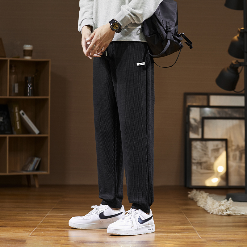 唐狮灰色休闲裤男春夏韩版宽松华