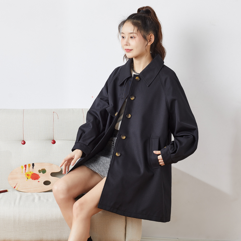 唐狮卡其风衣女春秋装新款短款外套A韩版休闲外穿百搭上衣外套潮