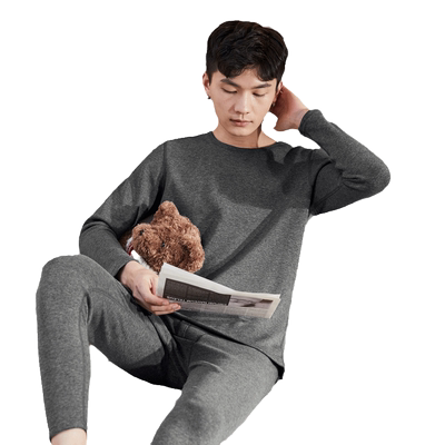 唐狮冬季新款青少年保暖内衣男士加绒加厚秋衣秋裤套装打底棉毛衫