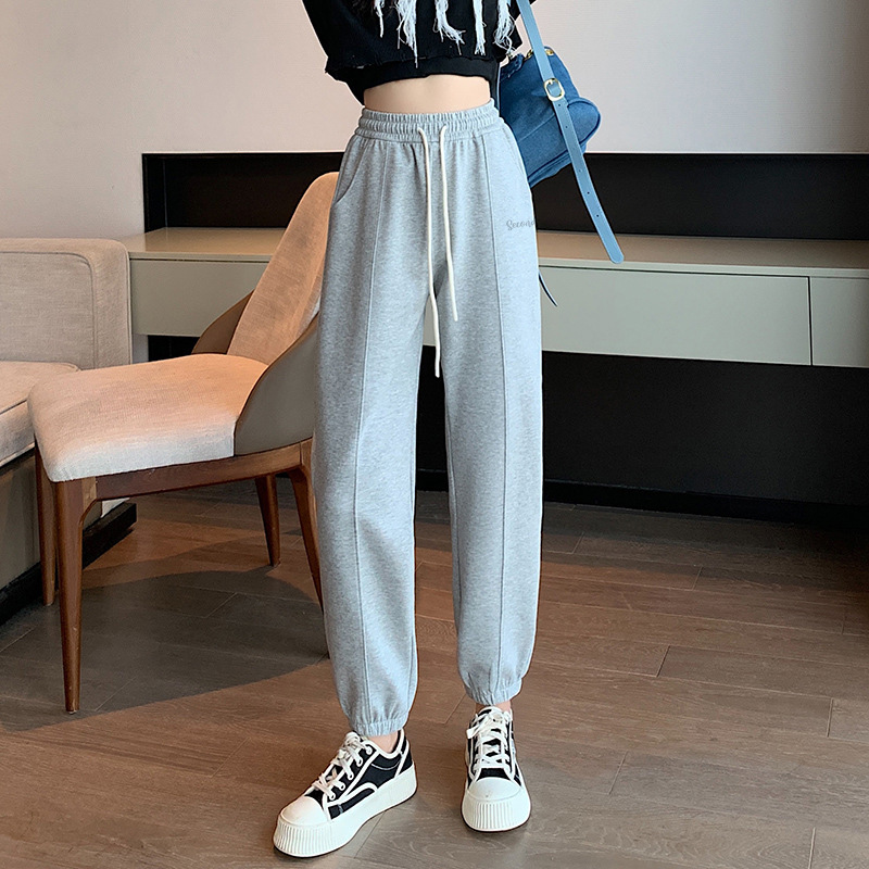 唐狮多色运动裤女夏季薄款裤子白