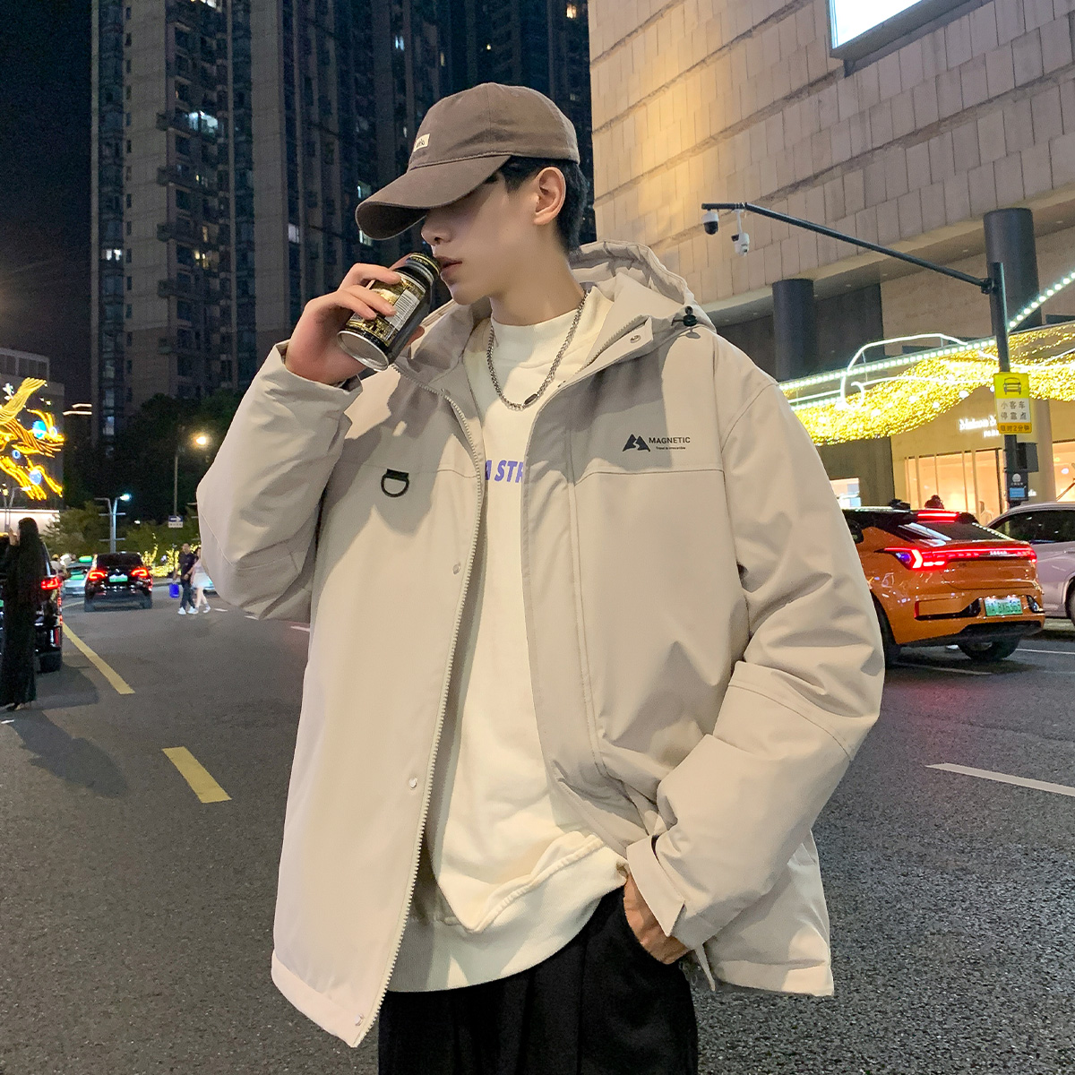 唐狮冬季新款男士羽绒服工装加厚