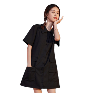 唐狮韩版潮流西装时尚连衣裙女中长款短款裙子夏季连衣裙工装口袋