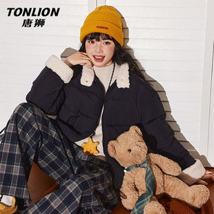 唐狮黑色立领棉服女款2026新款爆款棉衣秋冬季加厚棉袄外套女VB