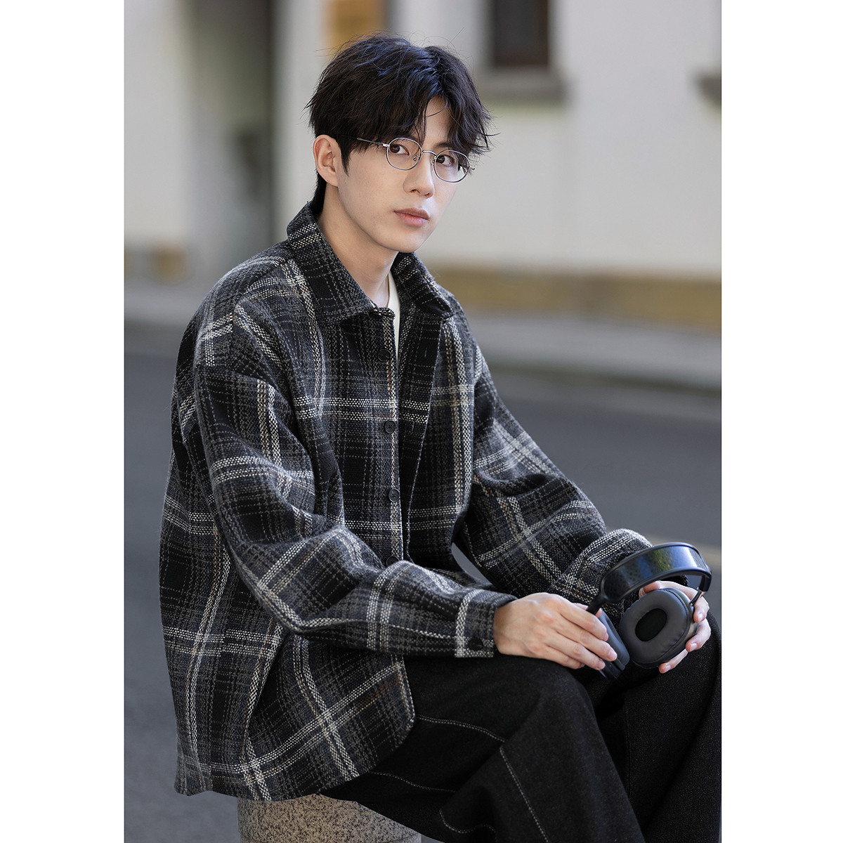 唐狮秋冬长袖衬衫男士翻领时尚格子复古短款休闲厚衬衫潮流TMTA,男装,衬衫,淘宝优惠券,粉丝福利购,淘宝优惠卷