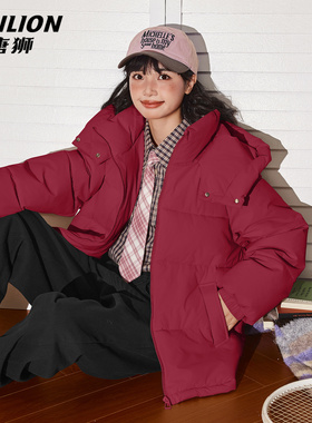 唐狮红色棉服女款2026新款秋冬季爆款学生加厚保暖棉袄外套女VB
