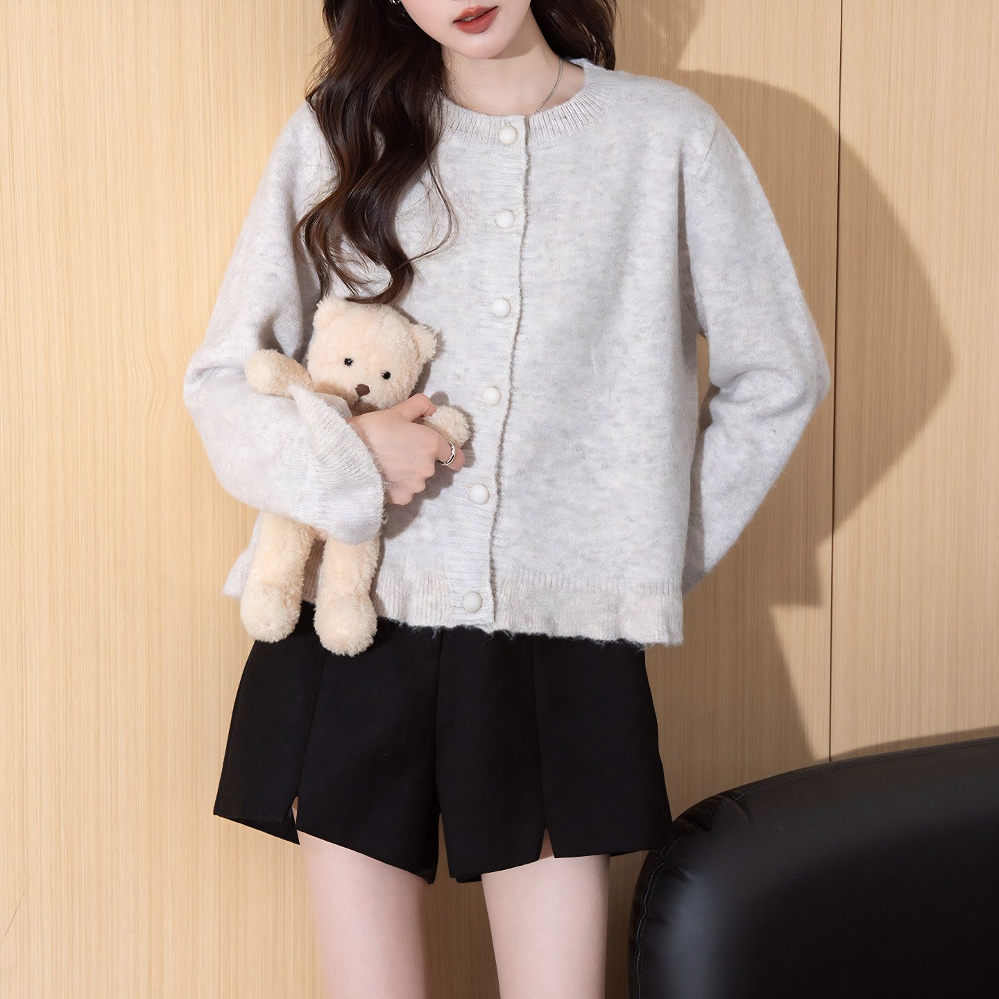 唐狮秋冬毛衣女氛围感荷叶边设计圆领针织开衫外套高级感上衣tu,女装/女士精品,毛衣,淘宝优惠券,粉丝福利购,淘宝优惠卷