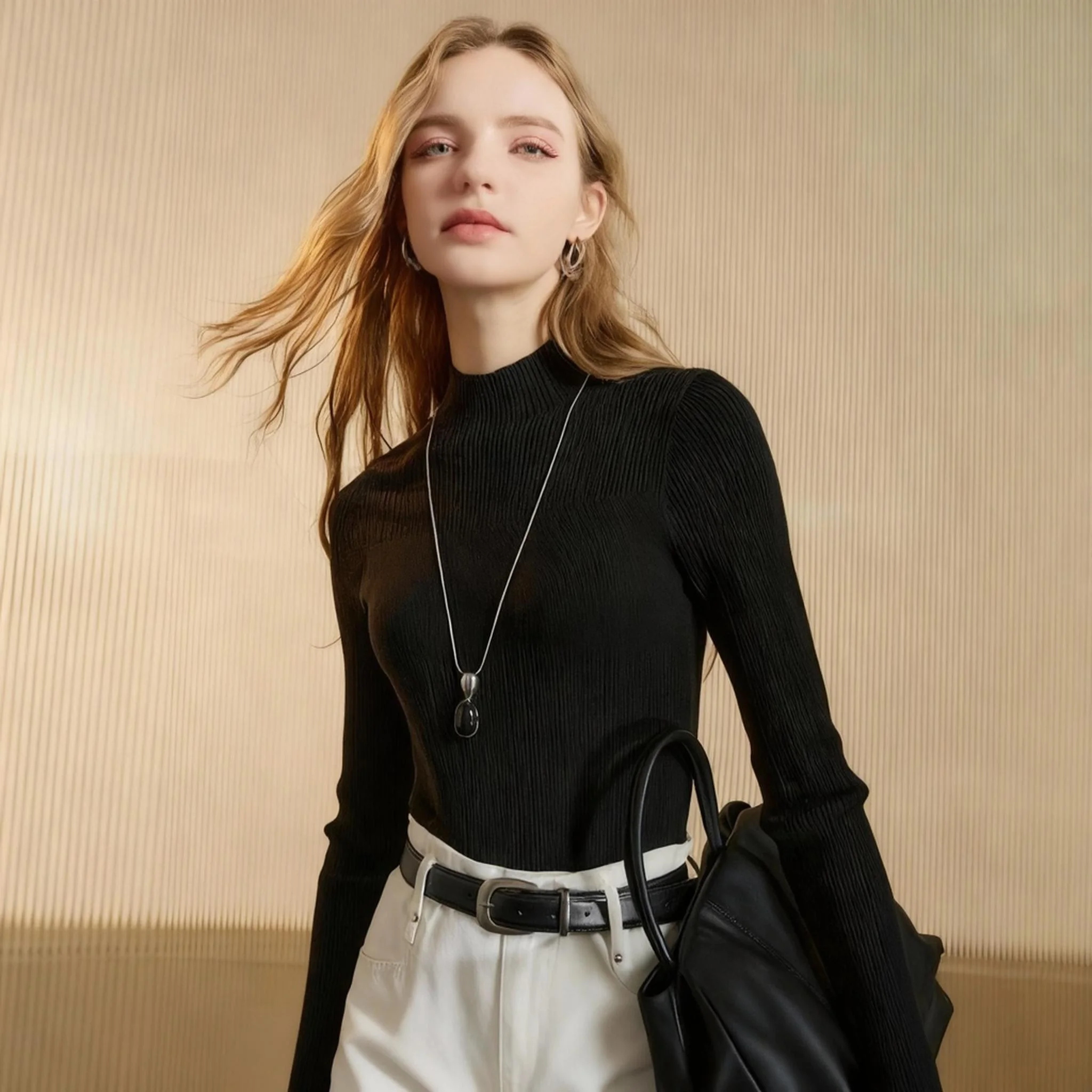 唐狮打底衫女秋冬可外穿半高领净