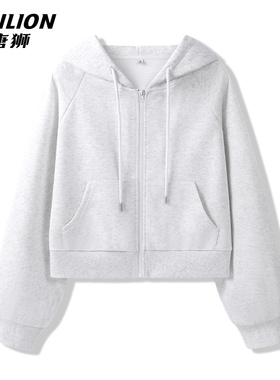 唐狮灰色开春外套女春秋季2026新款小个子短款运动上衣卫衣开衫VB