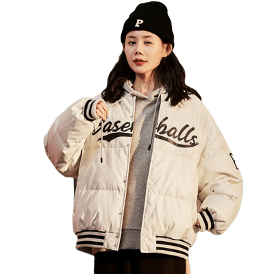 唐狮短款PU羽绒服冬季女设计感