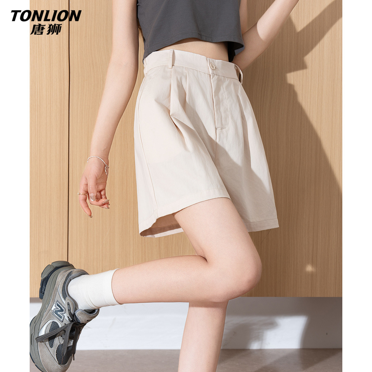 唐狮春夏季休闲裤短裤女新款高腰宽松运动裤工装裤子显瘦百搭