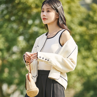 唐狮春夏季新款吊带背心女内搭无袖上衣瑜伽针织小打底衫白色tu