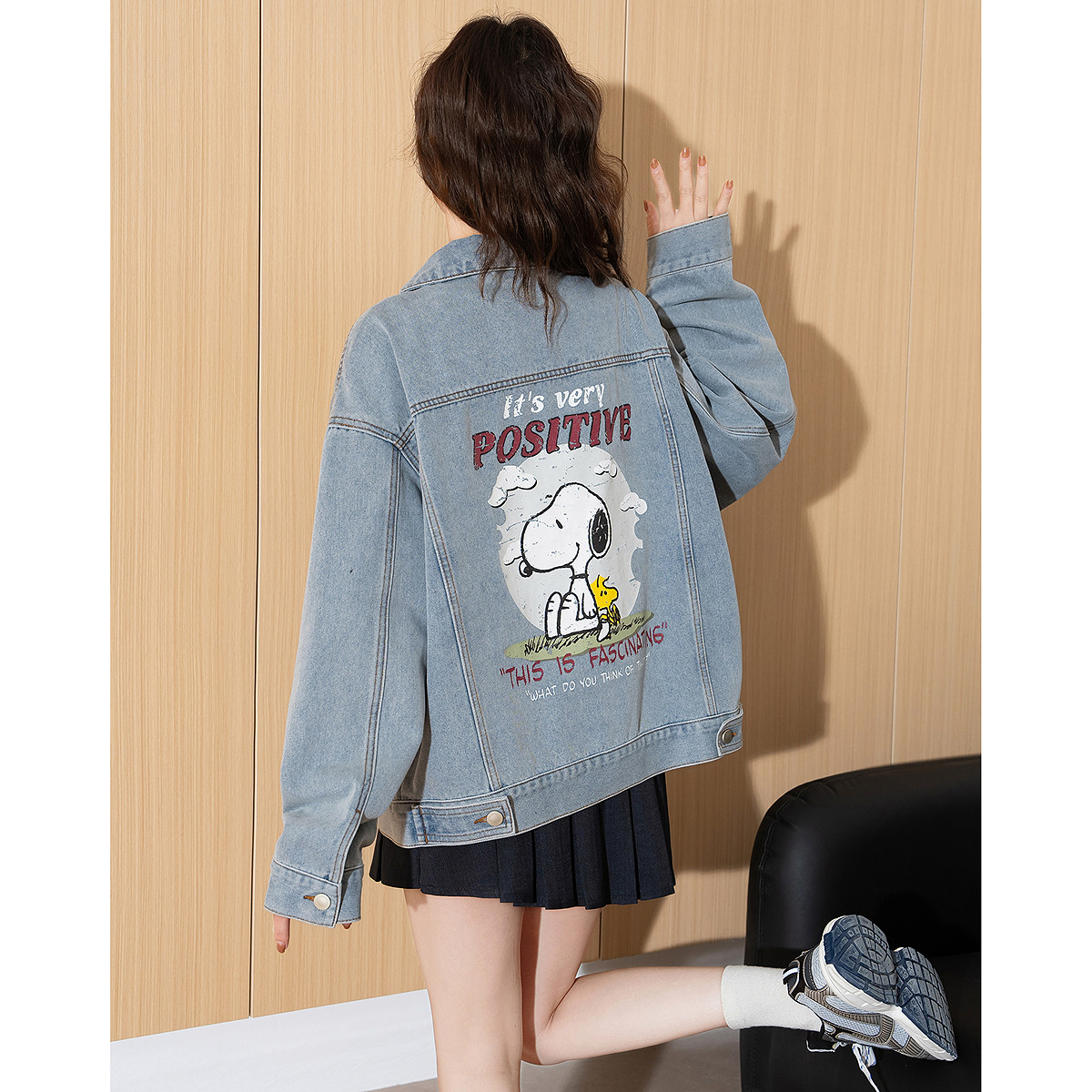 【史努比联名款】牛仔外套女唐狮春新款宽松百搭翻领上衣潮chictu,女装/女士精品,短外套,淘宝优惠券,粉丝福利购,淘宝优惠卷