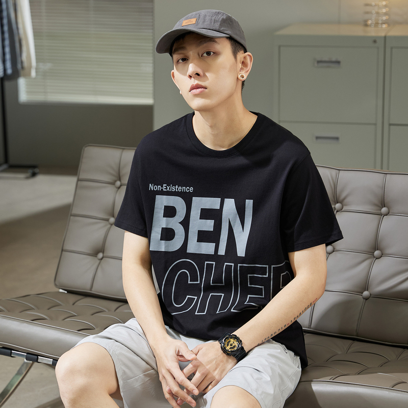 唐狮ben字母t恤男夏装新款港风短袖宽松潮牌纯棉半袖上衣