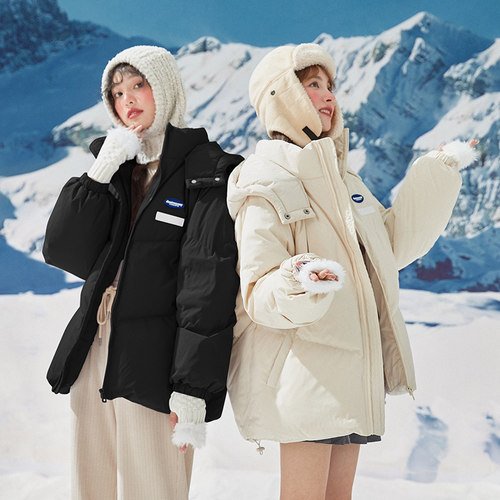 唐狮冬季羽绒服女连帽短款小个子