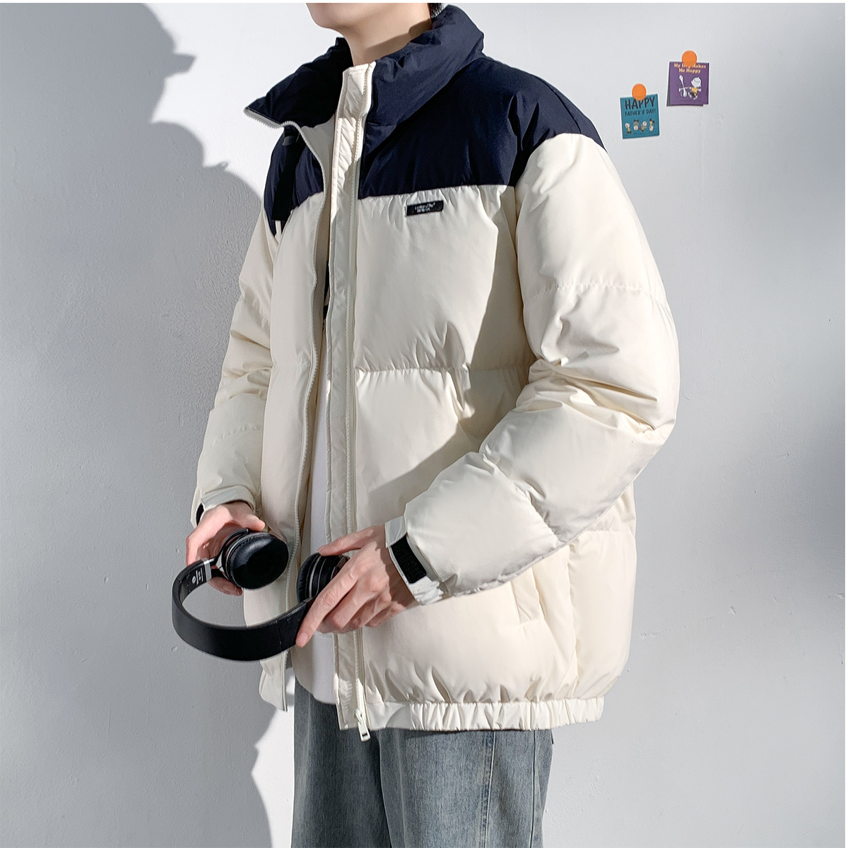 唐狮冬季新款男羽绒服休闲短款撞