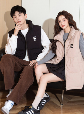 唐狮冬季新款情侣羽绒服马甲百搭黑色保暖外套设计感超好看TD