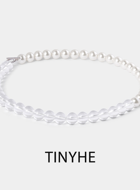 微合TINYHE米雪白水晶贝珠项链女