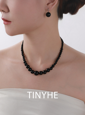TINYHE米雪天然黑玛瑙项链