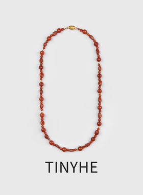 TINYHE米雪天然南红玛瑙项链女红色纯银锁骨链小众轻奢高级感原创