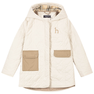 hazzys哈吉斯童装男女童棉服冬新品中大童中长款透湿保暖外套