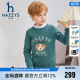 hazzys哈吉斯童装 中大童学院狗头套头针织上衣 男童线衣秋新品