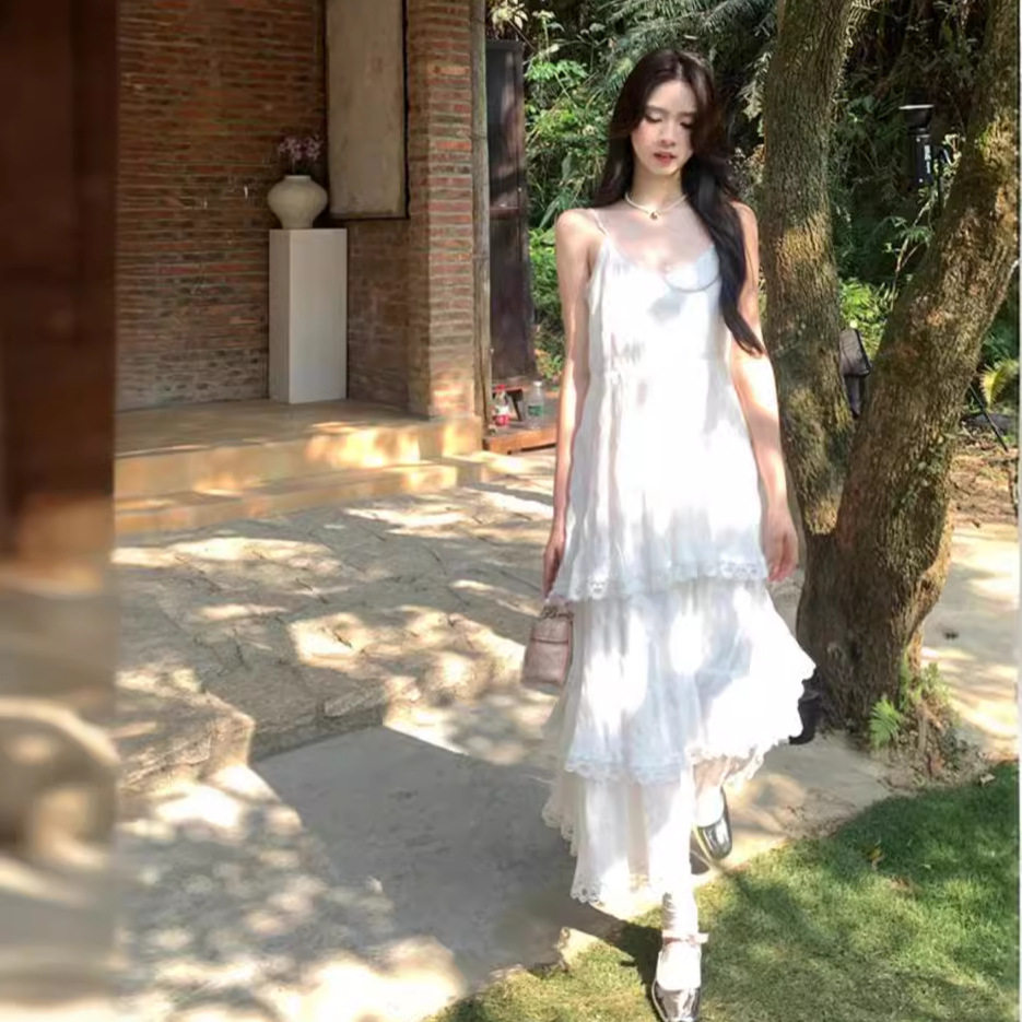超仙法式吊带连衣裙夏季