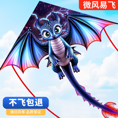2026新款儿童风筝微风易飞无牙仔大人专用卡通手持长尾潍坊风筝