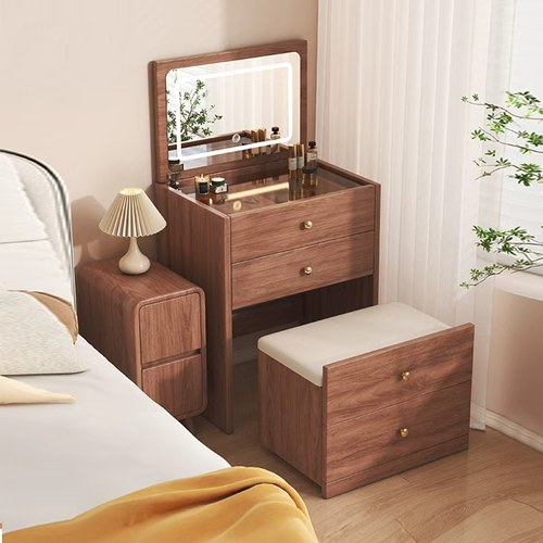 实木梳妆台收纳柜一体