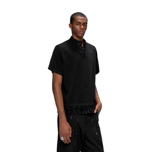 重磅结构短袖 夏季 奢感宽松亮片拼接设计T恤 CulturE Argue