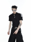 夏季 先锋肌理感半袖 内搭 打底T袖 CulturE原创小众无性别三条杠修身