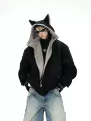 Argue Culture Fox Nick Niche Mountain Eagle Plush Hooded Sweatshirt Reversible Jacket Couple Cotton Coat