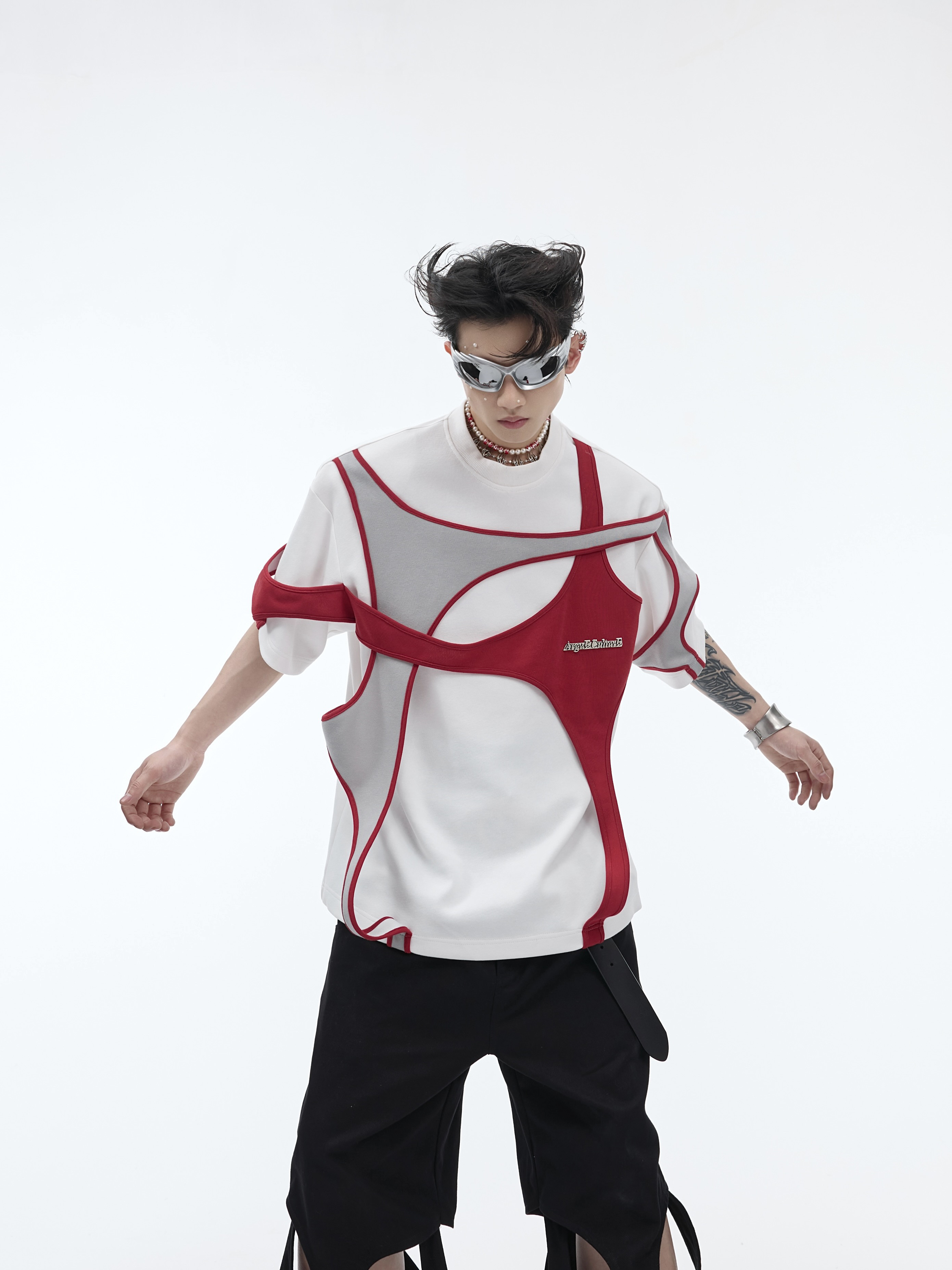 CulturE错落绑带个性街头短袖