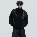 贵气感加厚针织衫 ArguE CulturE影逸＊高领毛绒珍珠点缀毛衣开衫