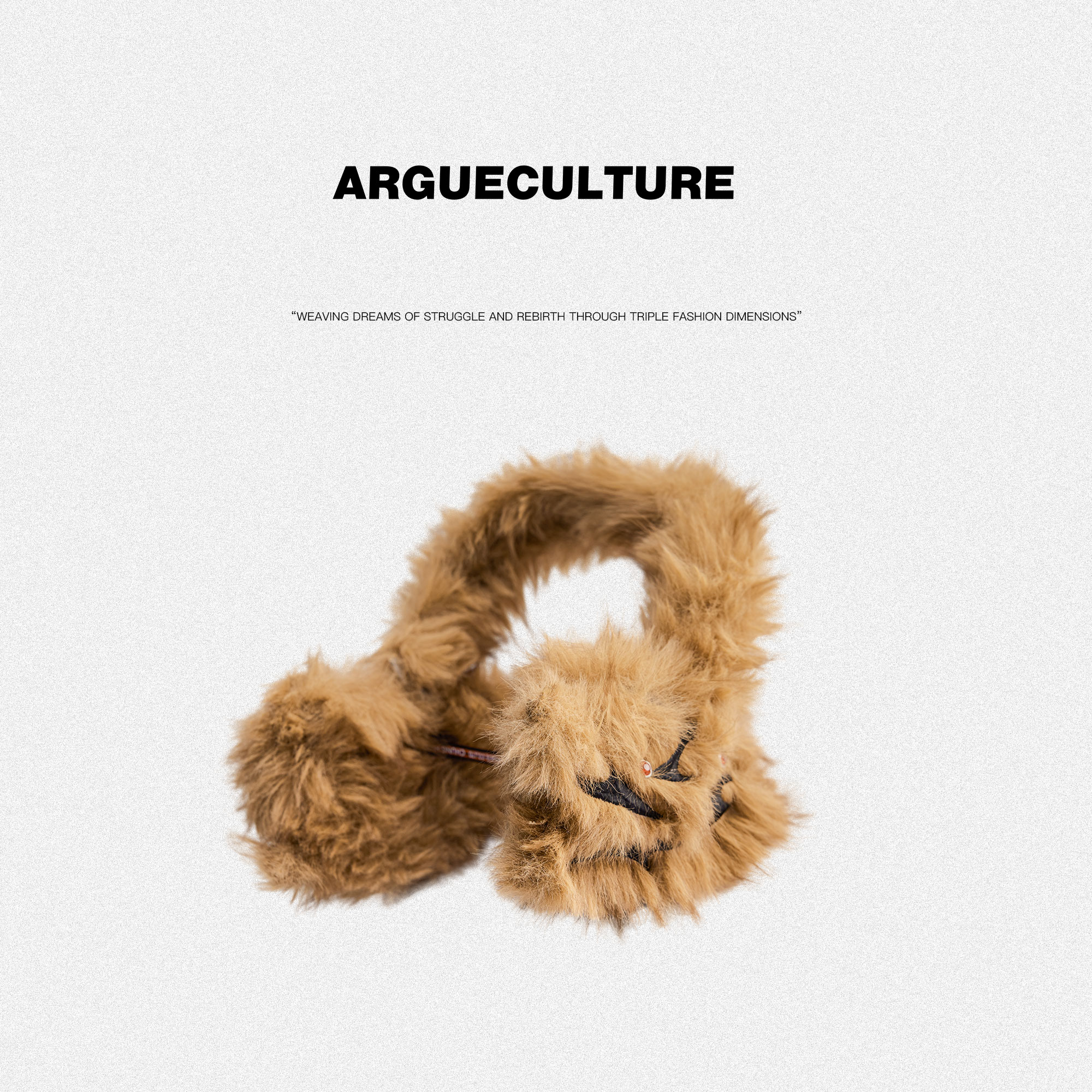 ArguECulturE 仿雪狐毛绒护耳罩冬季防寒防风保暖耳套时尚耳捂男