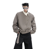 ArguE 复古贵气排扣外套男 休闲衬衫 CulturE桀墨 小众斜扣尖领长袖