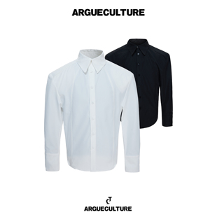 通勤宽松简约抗皱垂坠感长袖 ArguECulturE暖白 立体挺括纯色衬衫