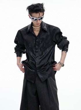 ArguE CulturE 雪缎星流*丝缎细闪衬衫优雅贵气通勤短宽百搭上衣