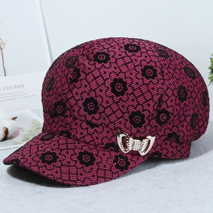 中老年人帽子女奶奶单帽老太太婆婆鸭舌帽老人妈妈春秋天薄款 布帽