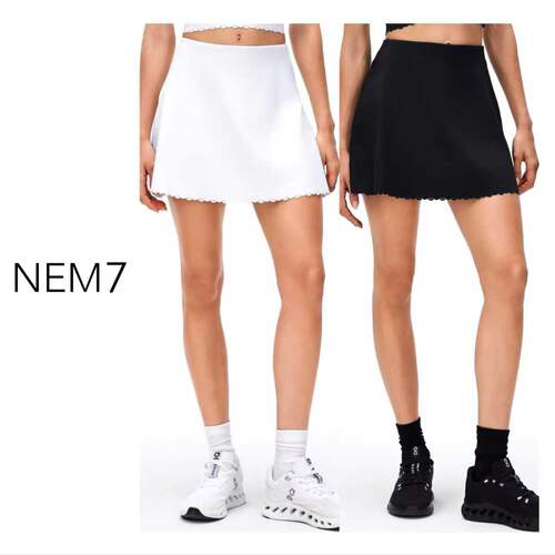 NEM7 2026【运动网球】法式简约防走光高腰a字花边下摆半身裙