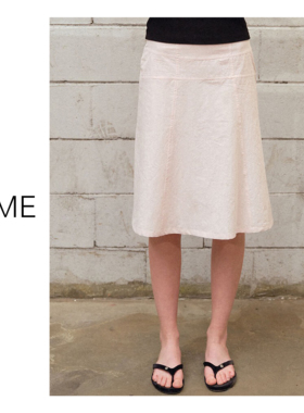 NEME 2025 纯棉半身A字裙女高腰侧拉链中长款通勤显瘦廓形短裙