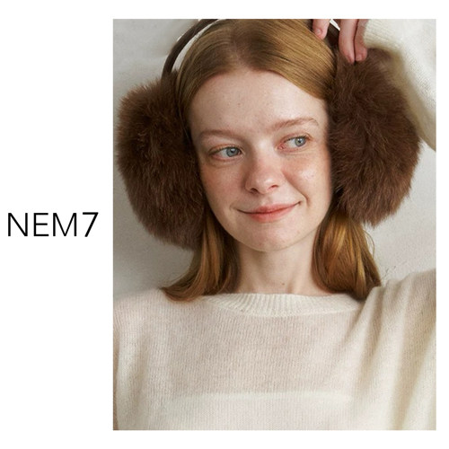 NEM7 欧阳娜娜同款秋冬耳罩真皮狐狸毛耳暖时尚保暖毛绒耳罩